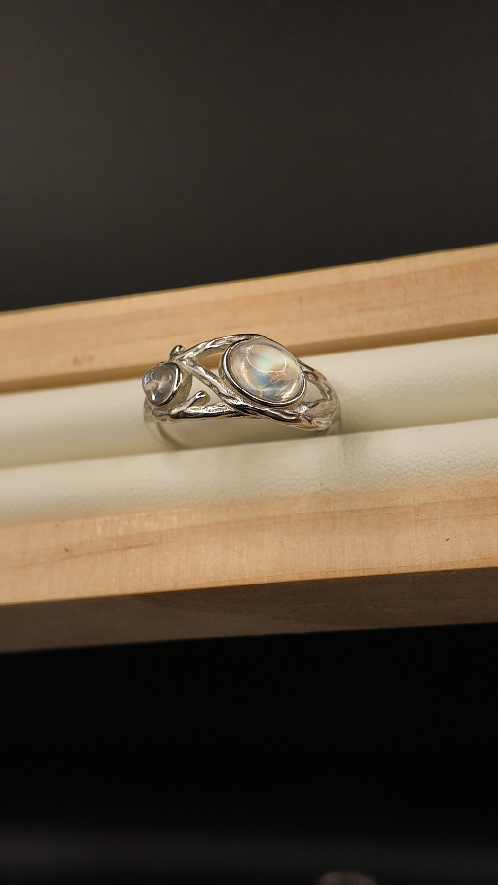 Double Moonstone Ring