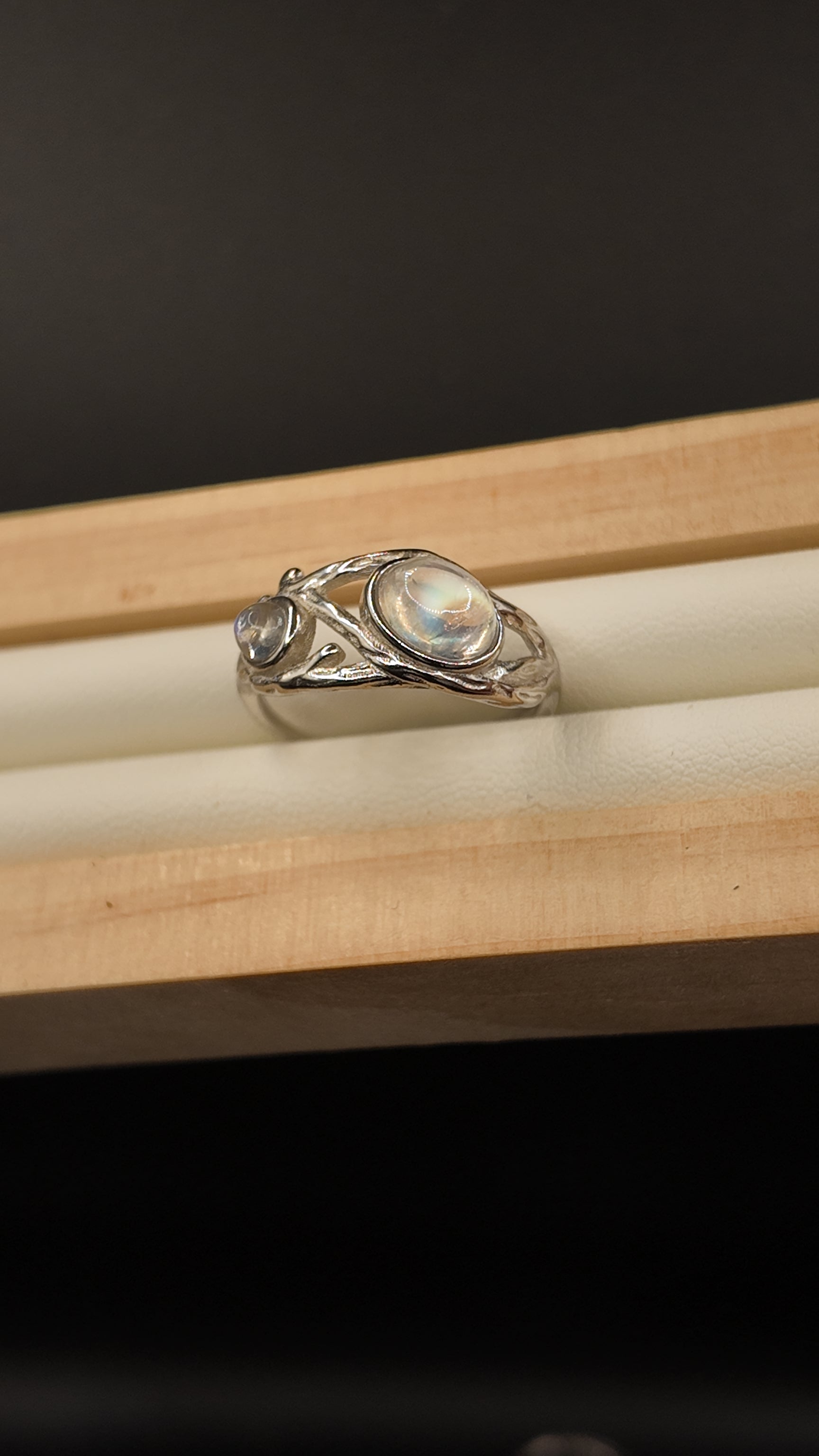 Double Moonstone Ring