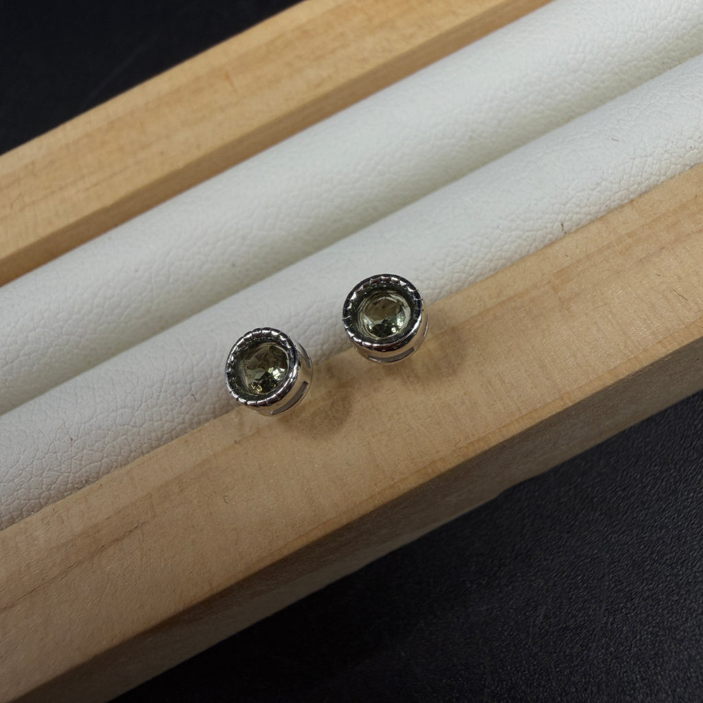 Moldavite S925 Certified Stud Earrings