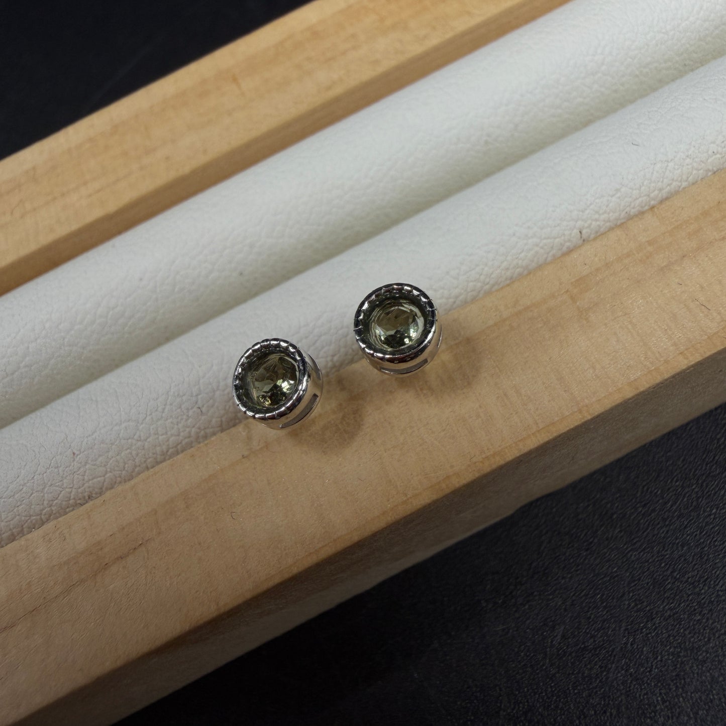 Moldavite S925 Certified Stud Earrings