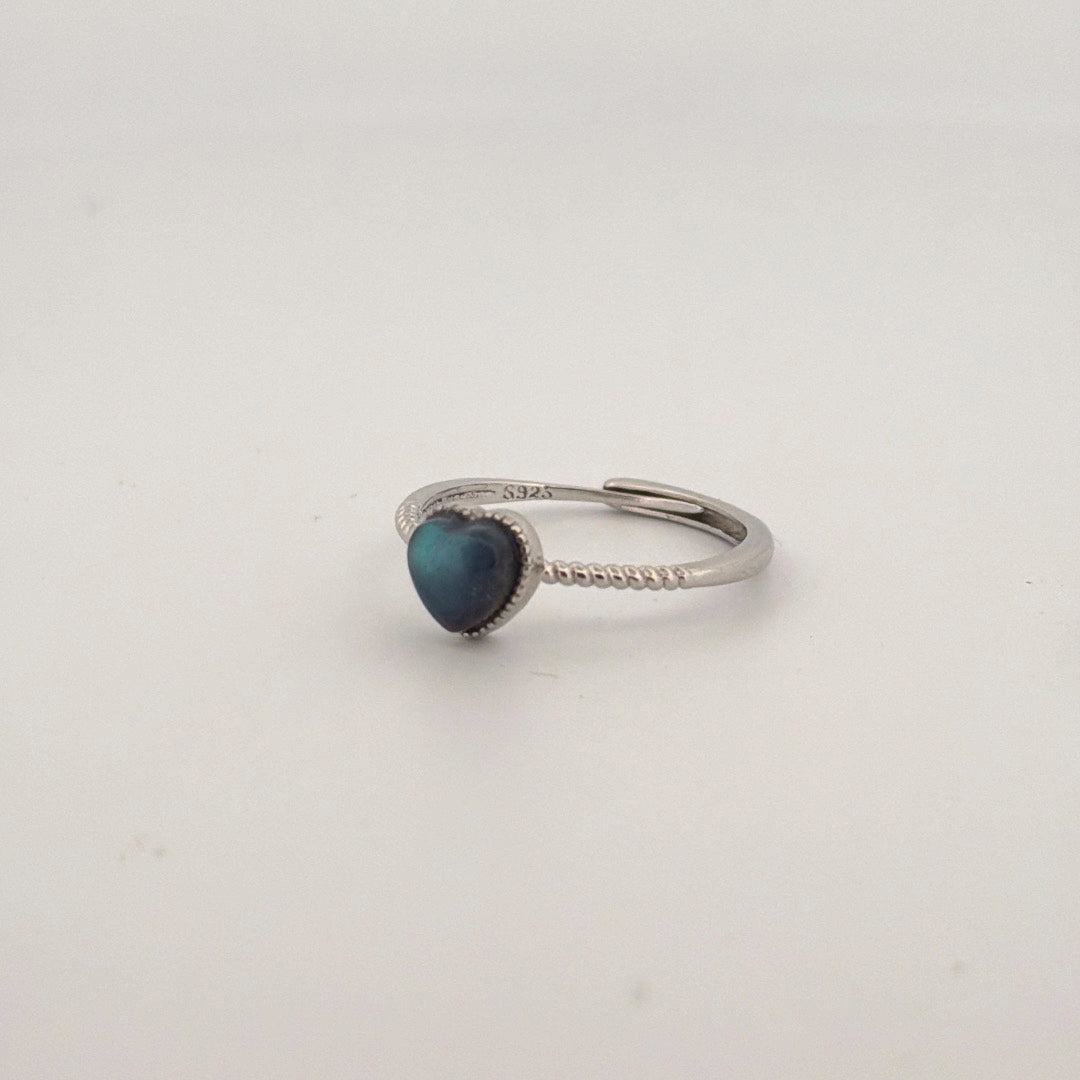 Labradorite Heart S925 Adjustable Ring