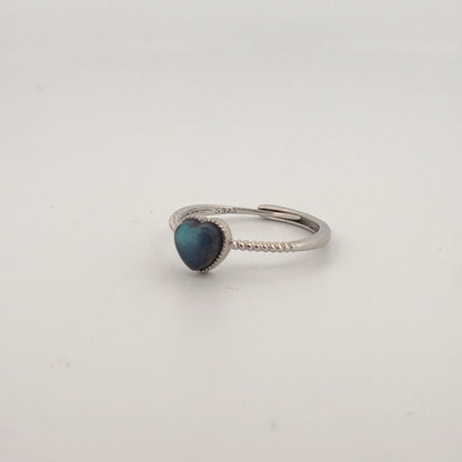 Labradorite Heart S925 Adjustable Ring