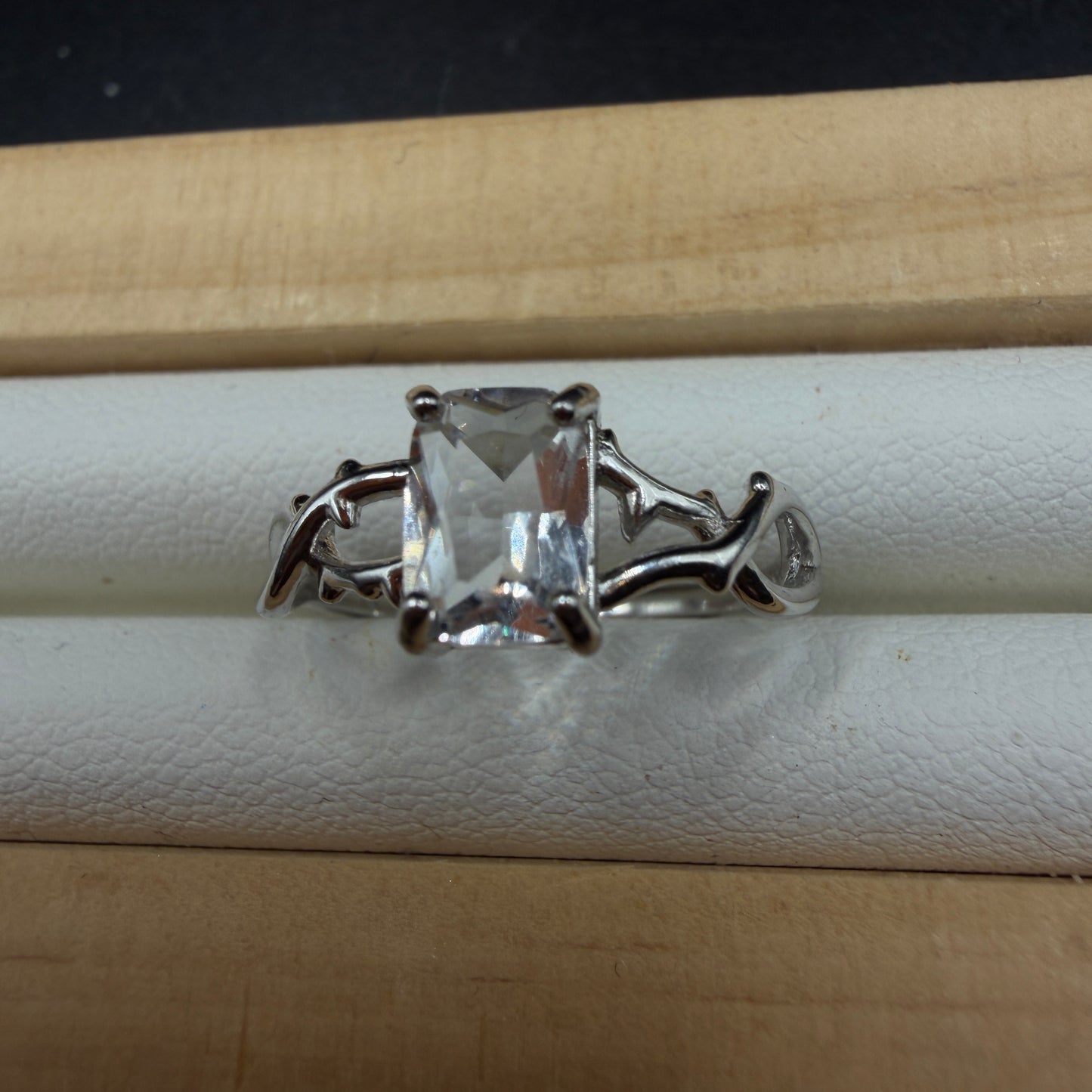 Clear Quartz S925 Adjustable Ring