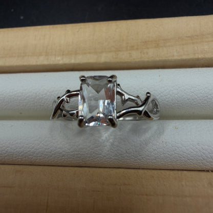 Clear Quartz S925 Adjustable Ring