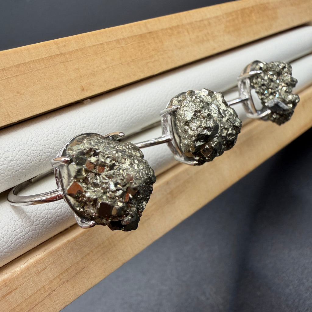 Pyrite S925 Adjustable Ring