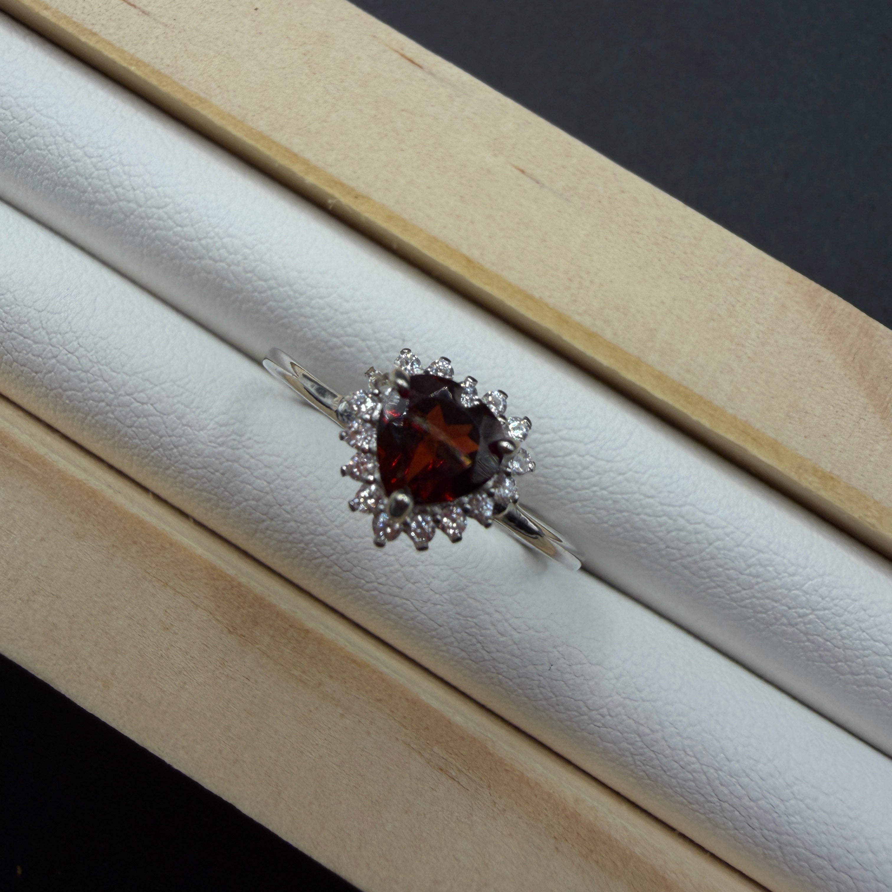 Garnet S925 Adjustable Ring