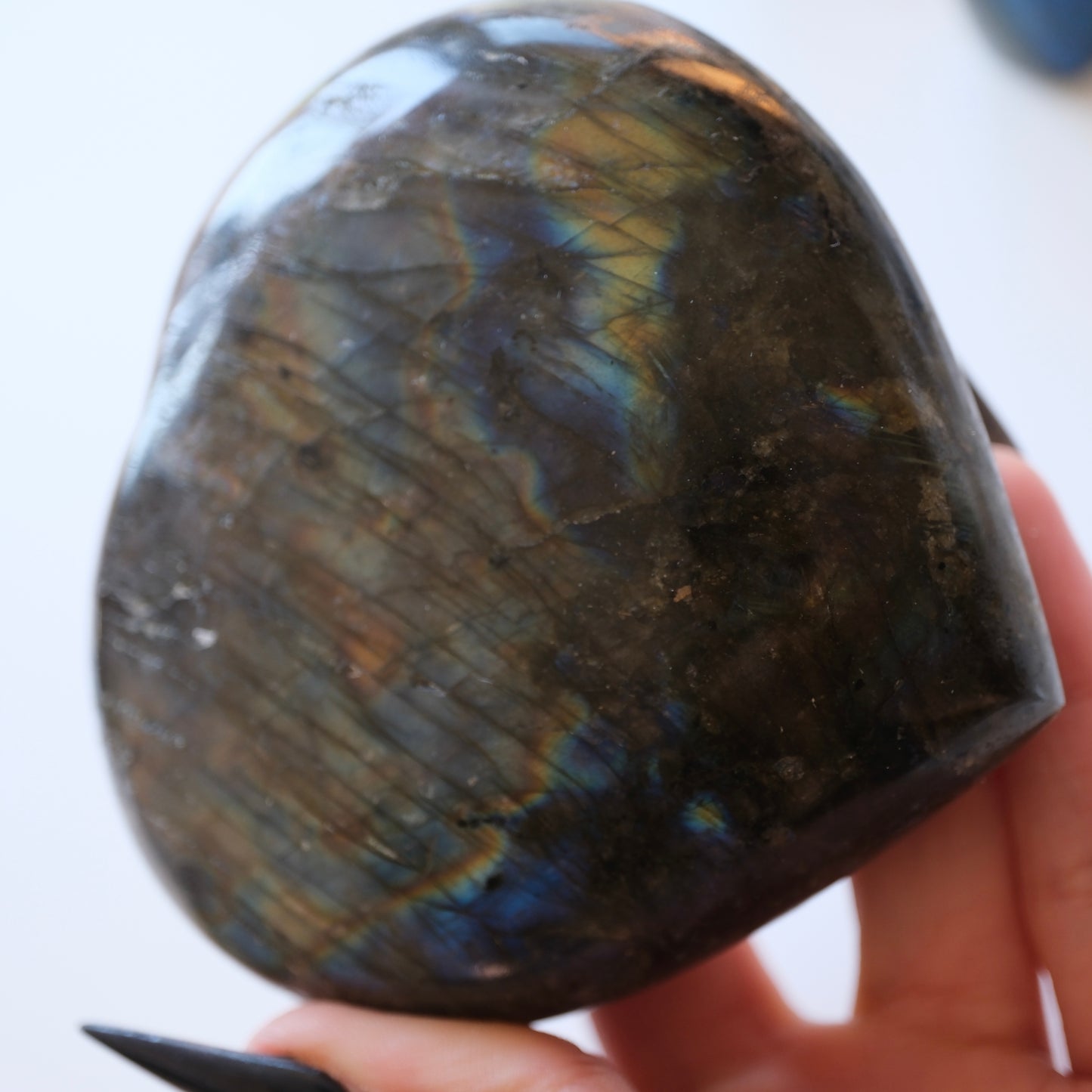 Large Labradorite Puffy Heart