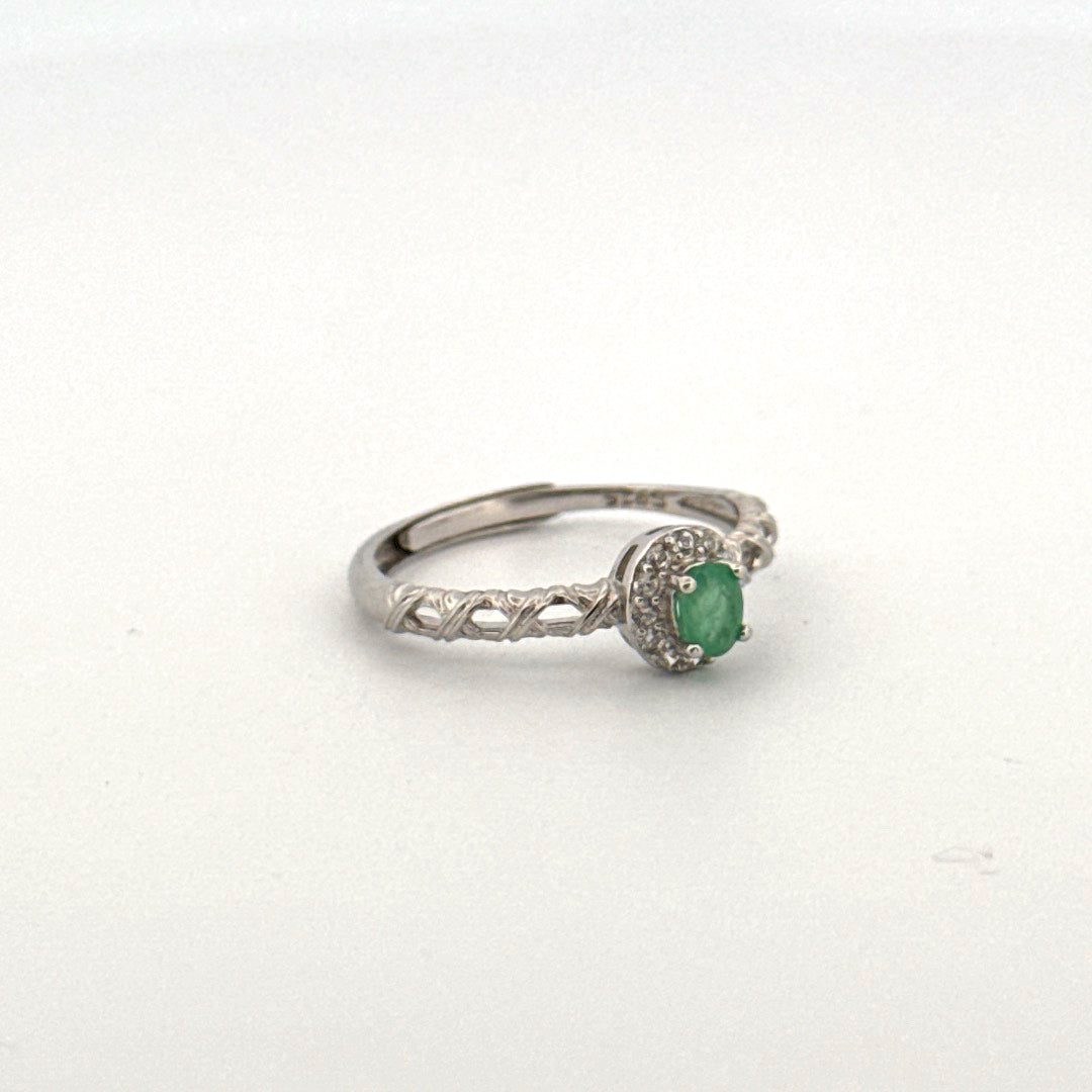 Emerald S925 Adjustable Ring