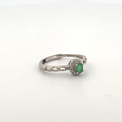 Emerald S925 Adjustable Ring