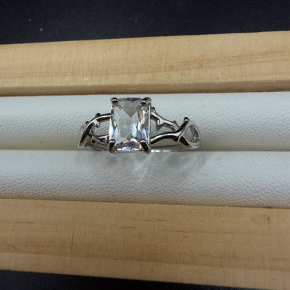 Clear Quartz S925 Adjustable Ring