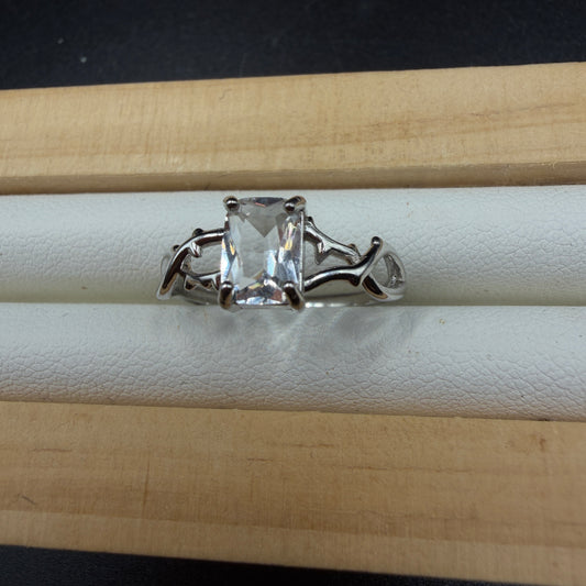 Clear Quartz S925 Adjustable Ring