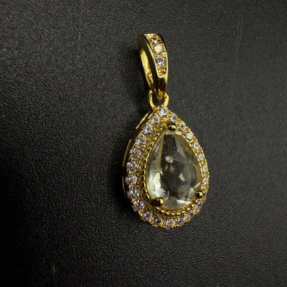 Gold Libyan Desert Glass S925 Certified Necklace