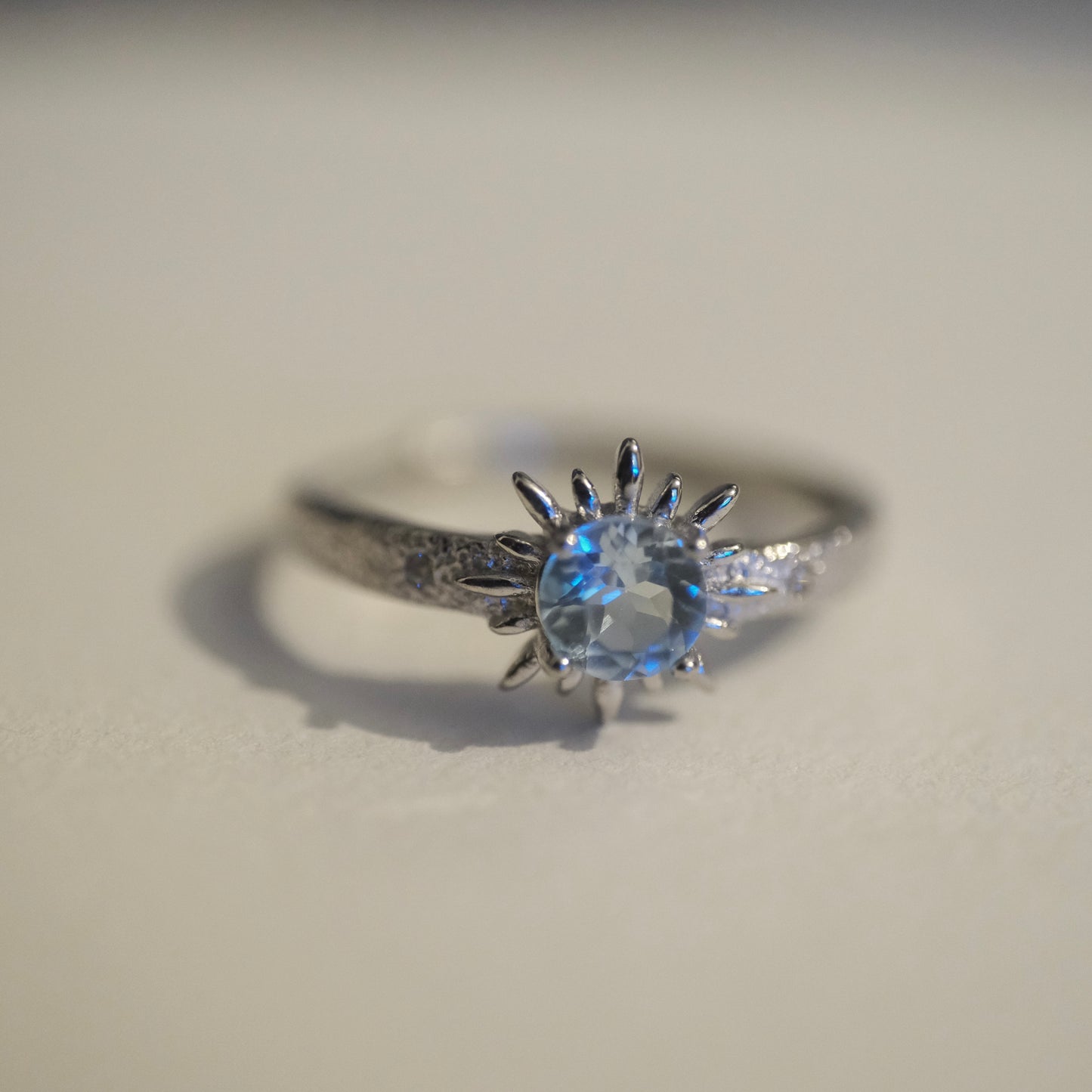 Aquamarine Sun S925 Adjustable Ring