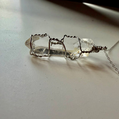 Colombian Lemurian Quartz S925 Handmade Necklace