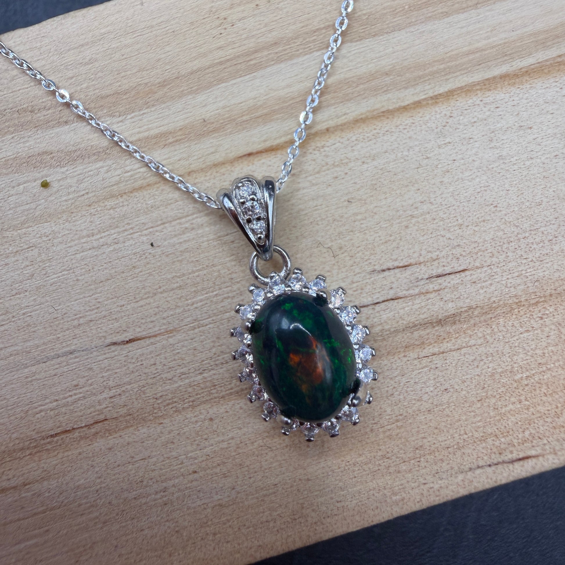 Black Opal S925 Necklace