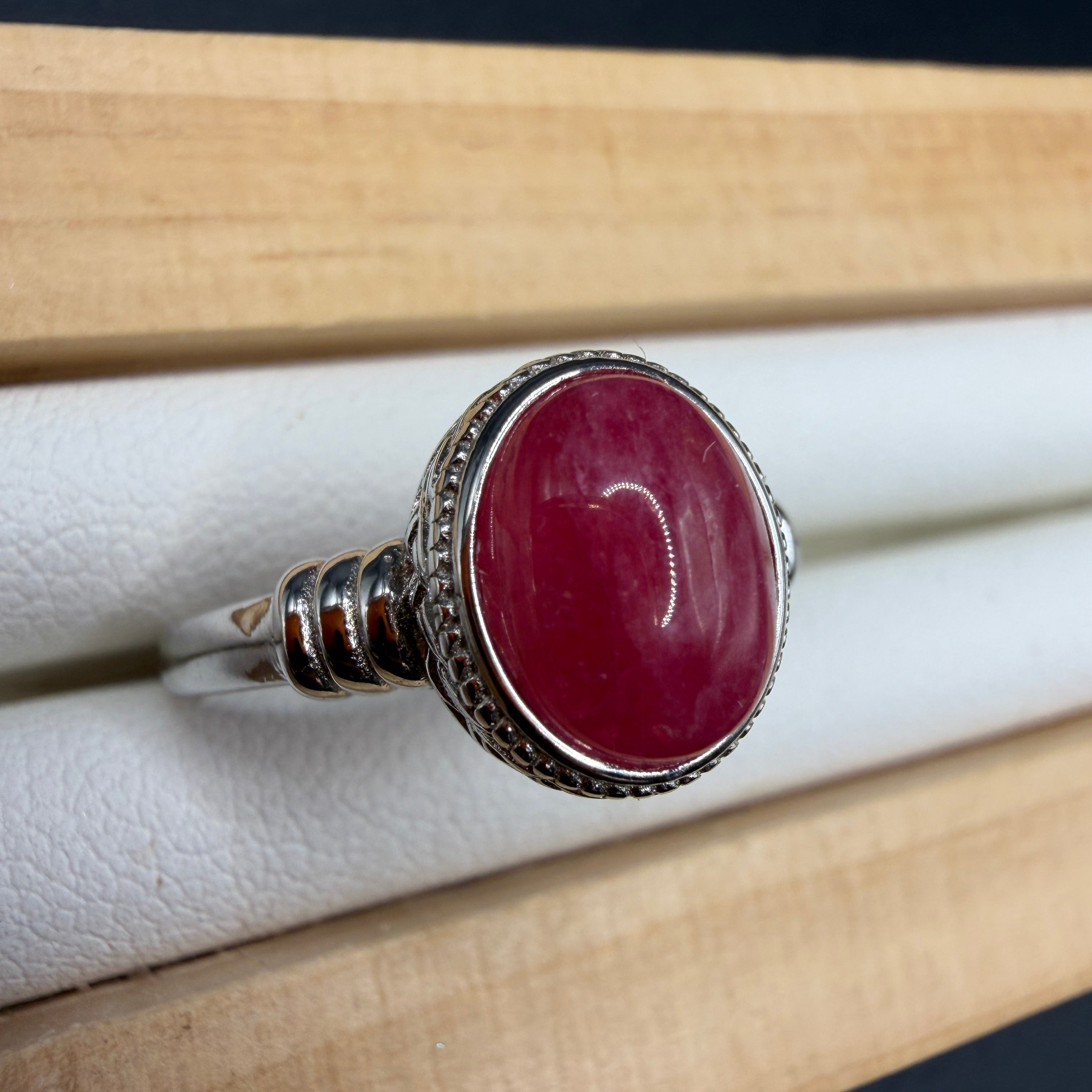 Rhodonite S925 Adjustable Ring