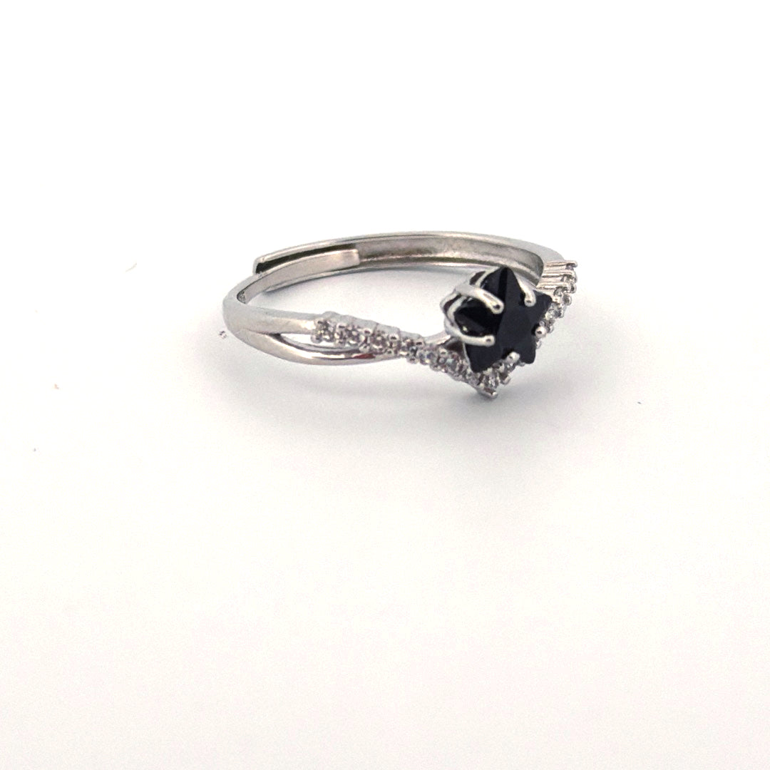 Black Spinel S925 Adjustable Ring