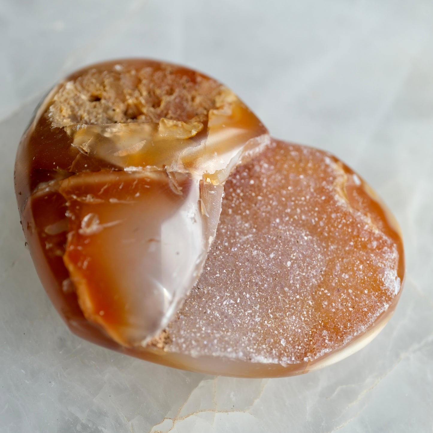 Druzy Agate Hearts - Brazil