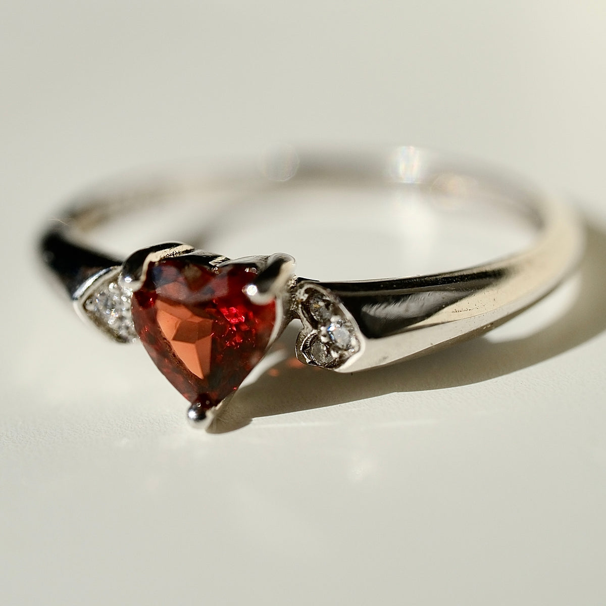Garnet Heart S925 Adjustable Ring • Courage • Passion • Confidence
