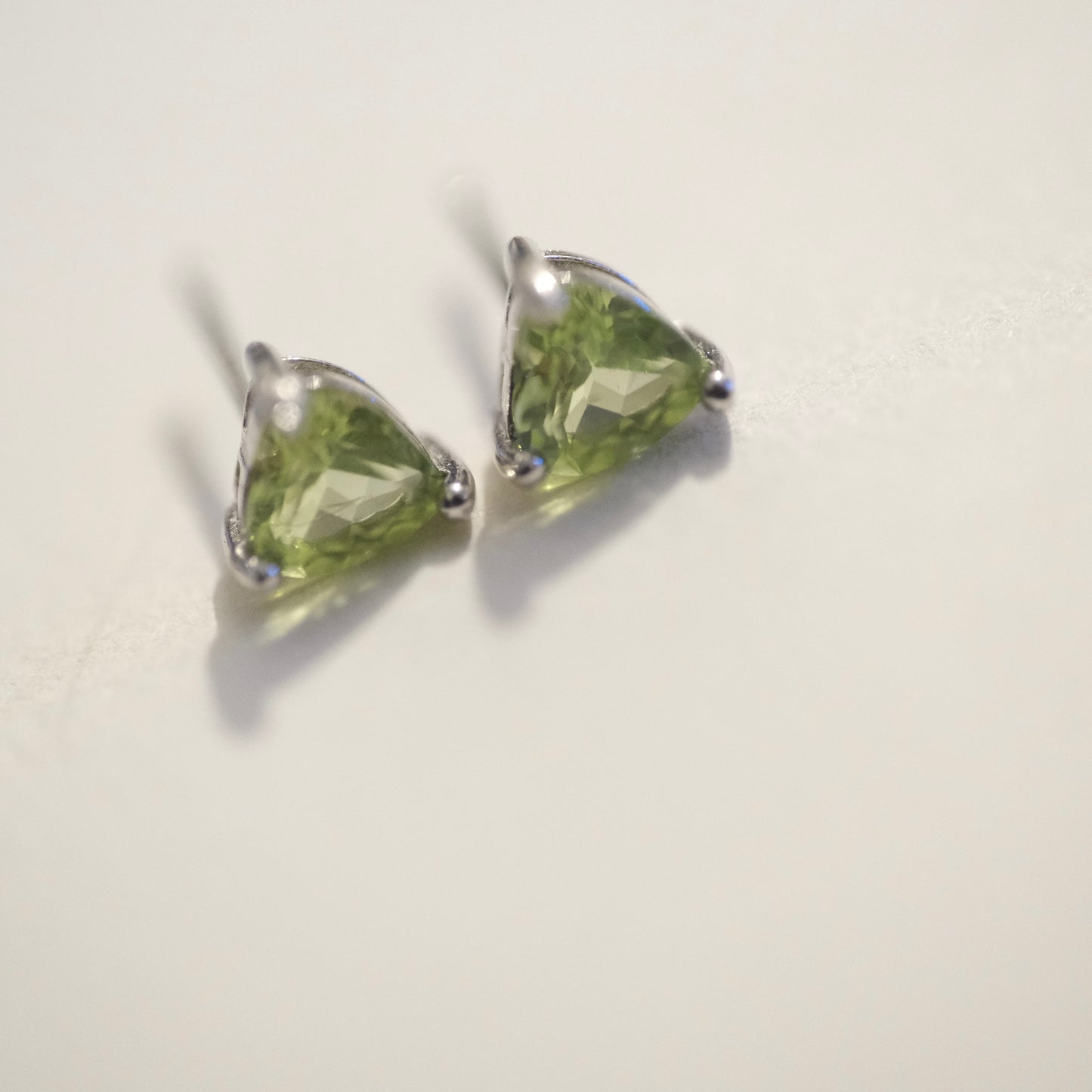 Peridot Heart S925 Stud Earrings