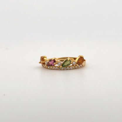 Rainbow Tourmaline S925 Adjustable Ring
