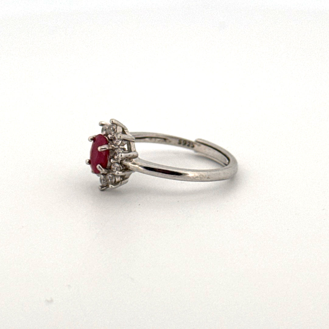 Ruby S925 Certified Adjustable Ring