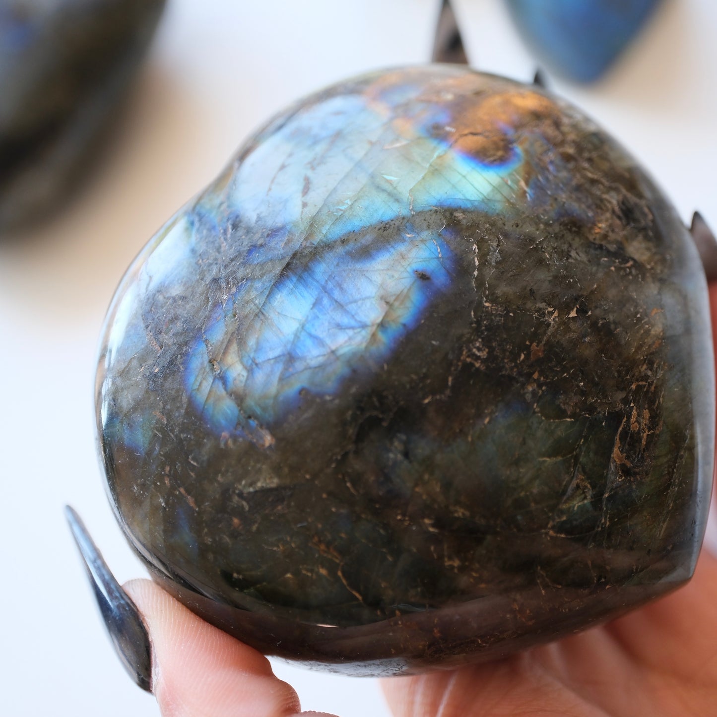 Large Labradorite Puffy Heart