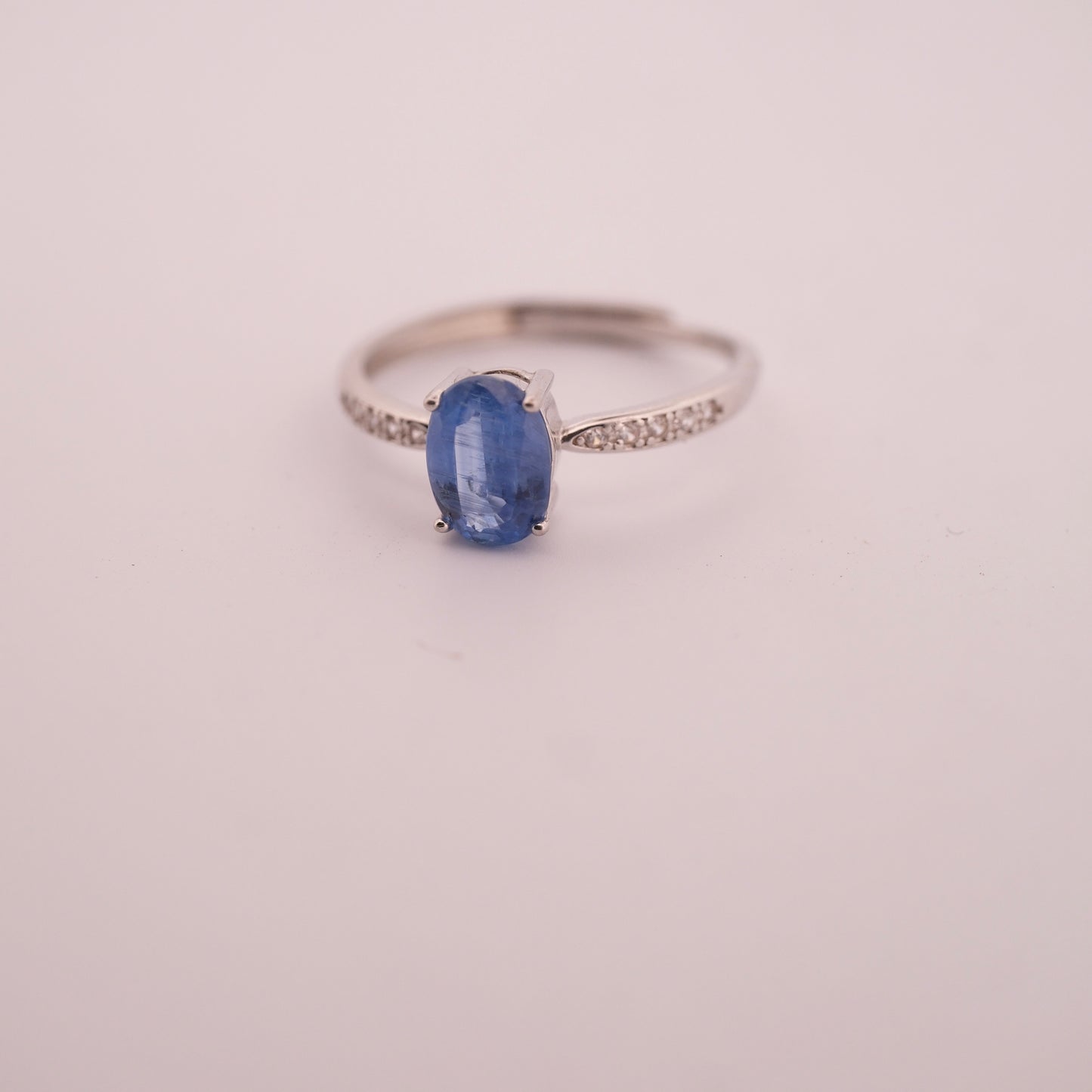 High Grade Kyanite S925 Adjustable Ring