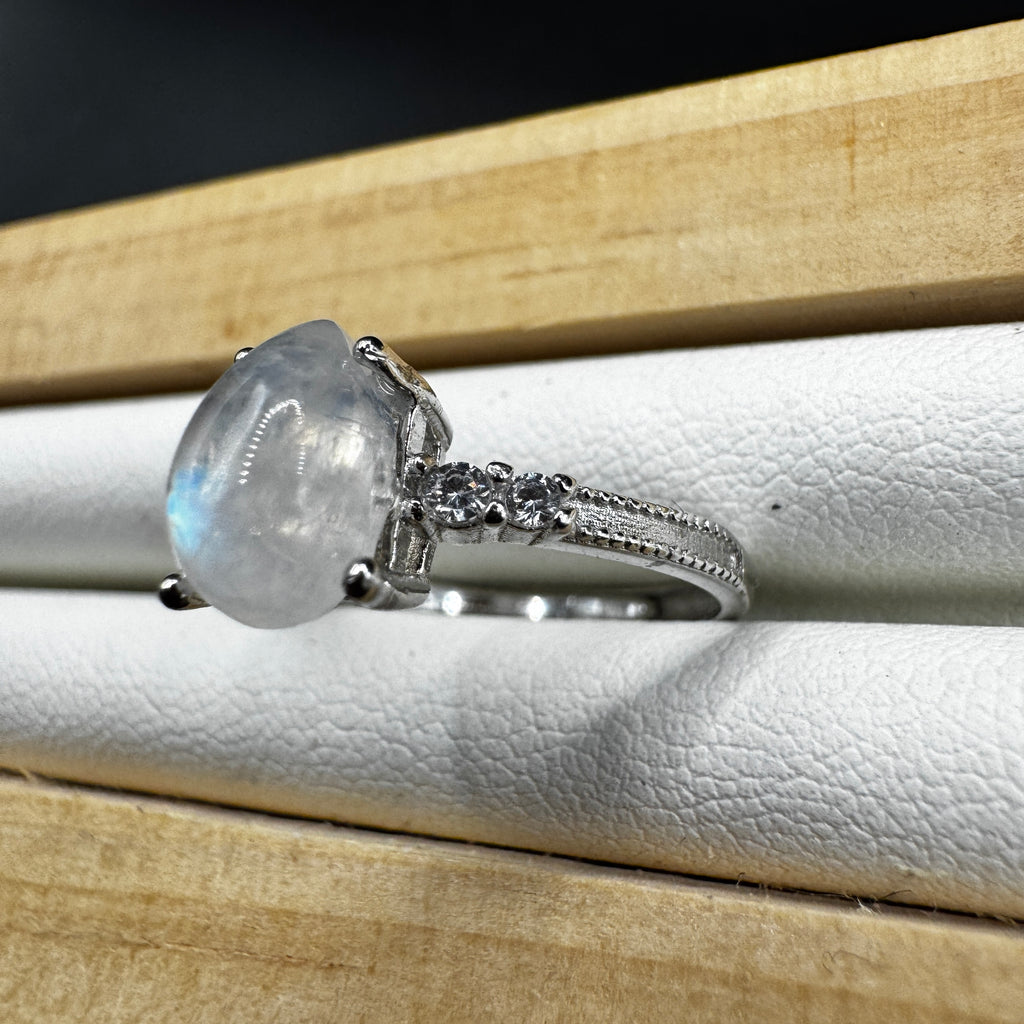 Moonstone S925 Adjustable Ring