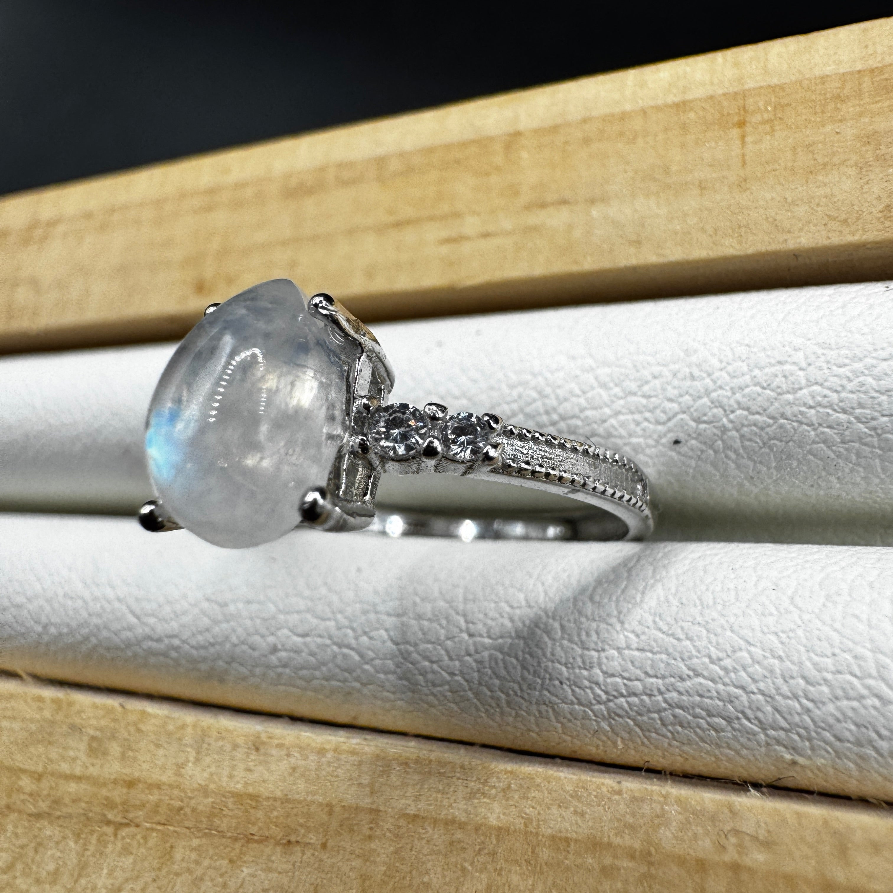 Moonstone S925 Adjustable Ring