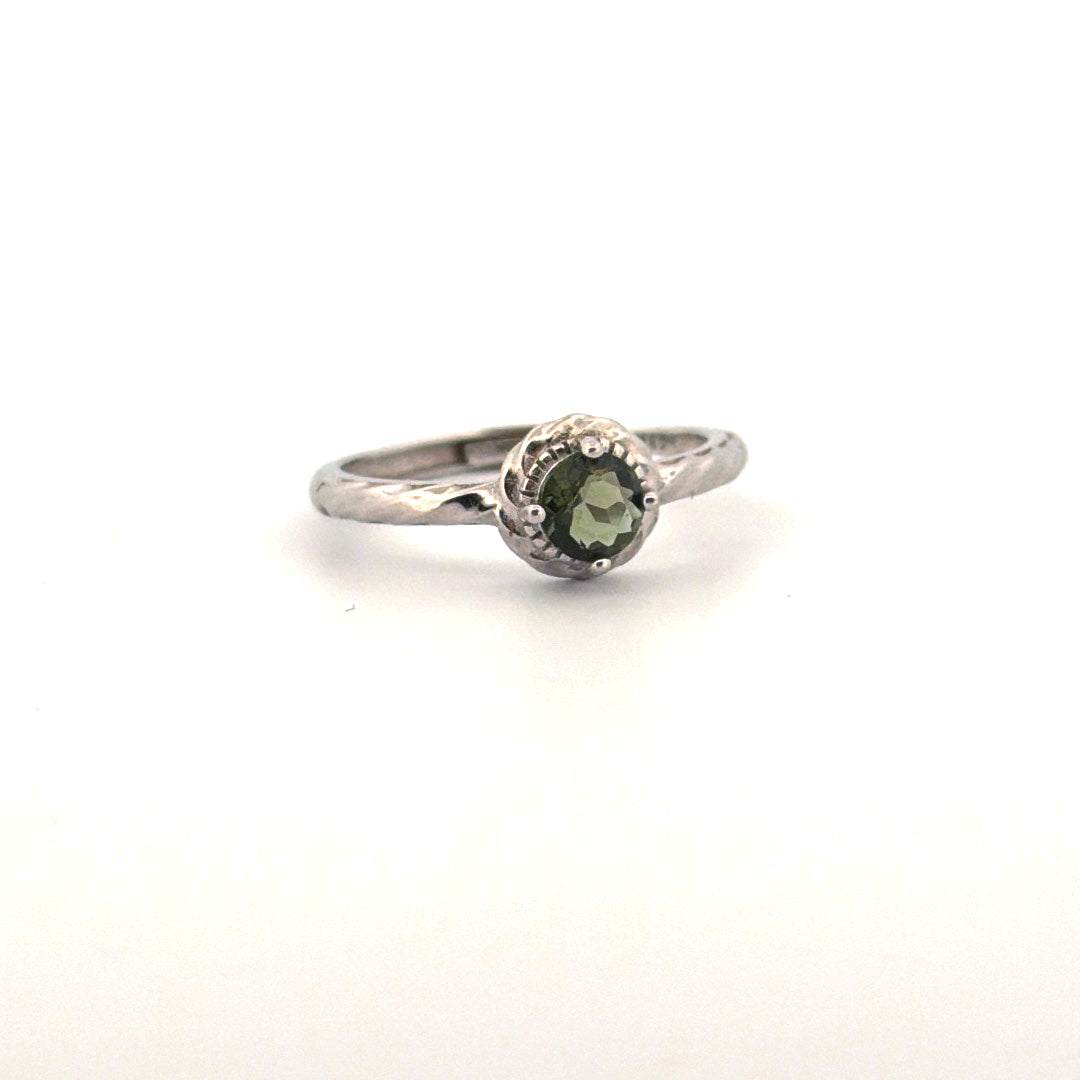 Moldavite S925 Certified Adjustable Ring