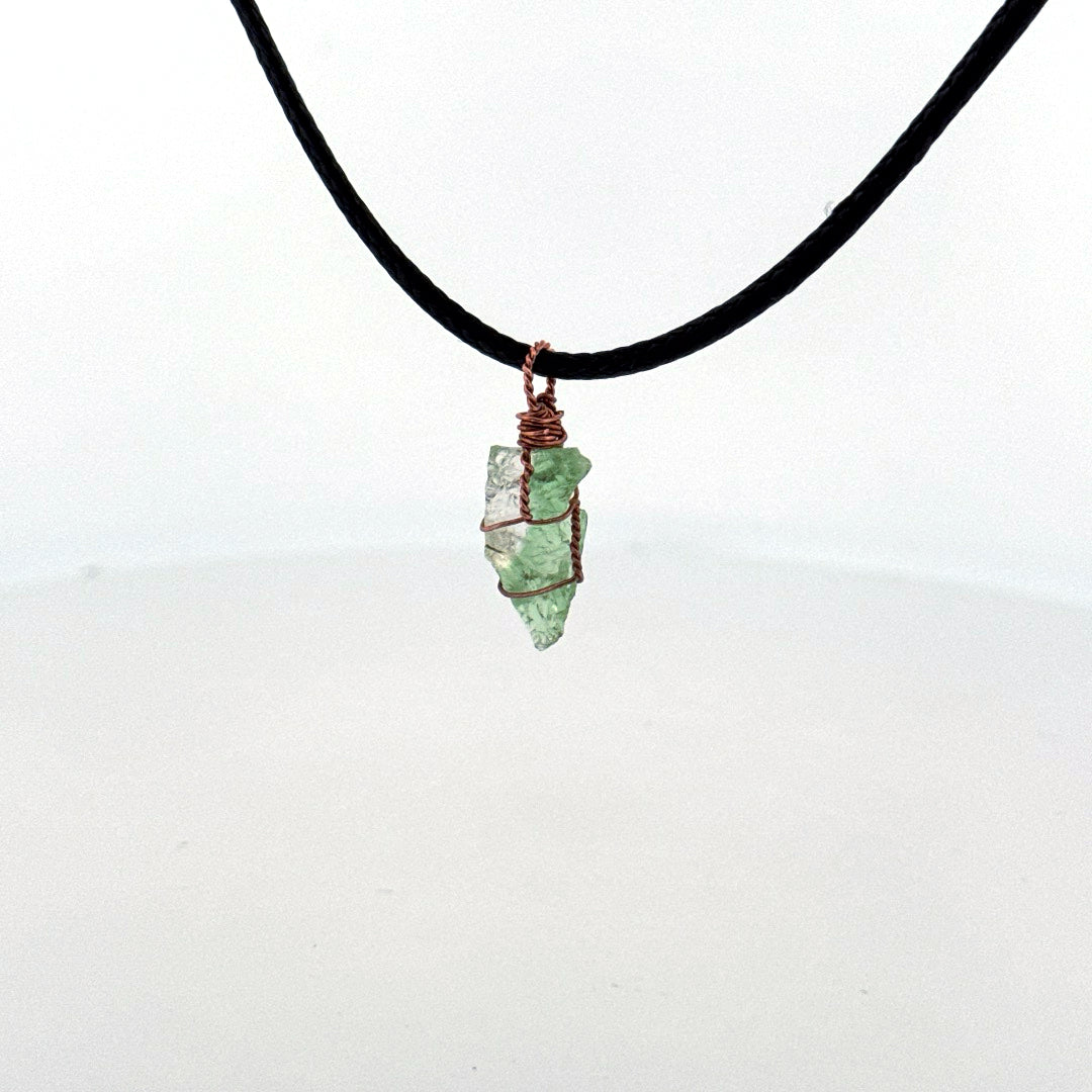 Green Lemurian Fluorite S925 Handmade Necklace