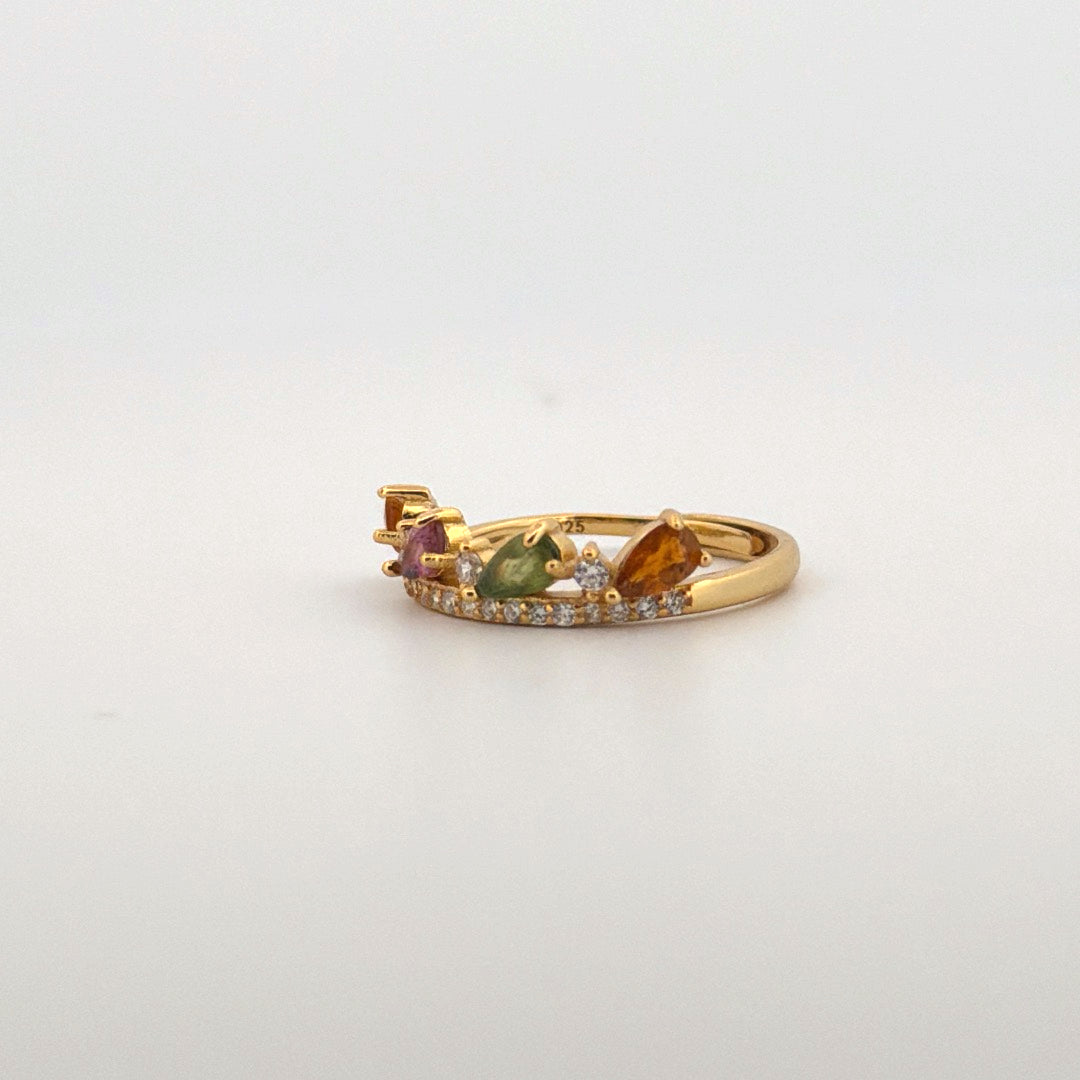 Rainbow Tourmaline S925 Adjustable Ring