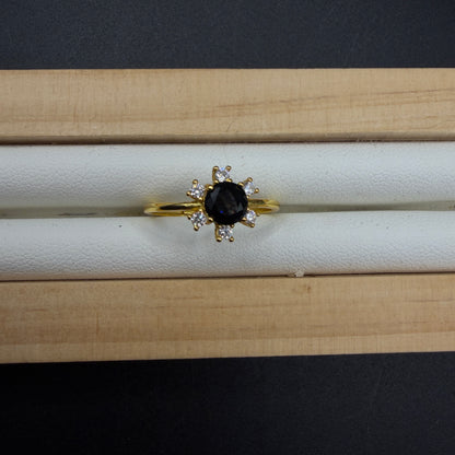 Black Spinel S925 Adjustable Ring