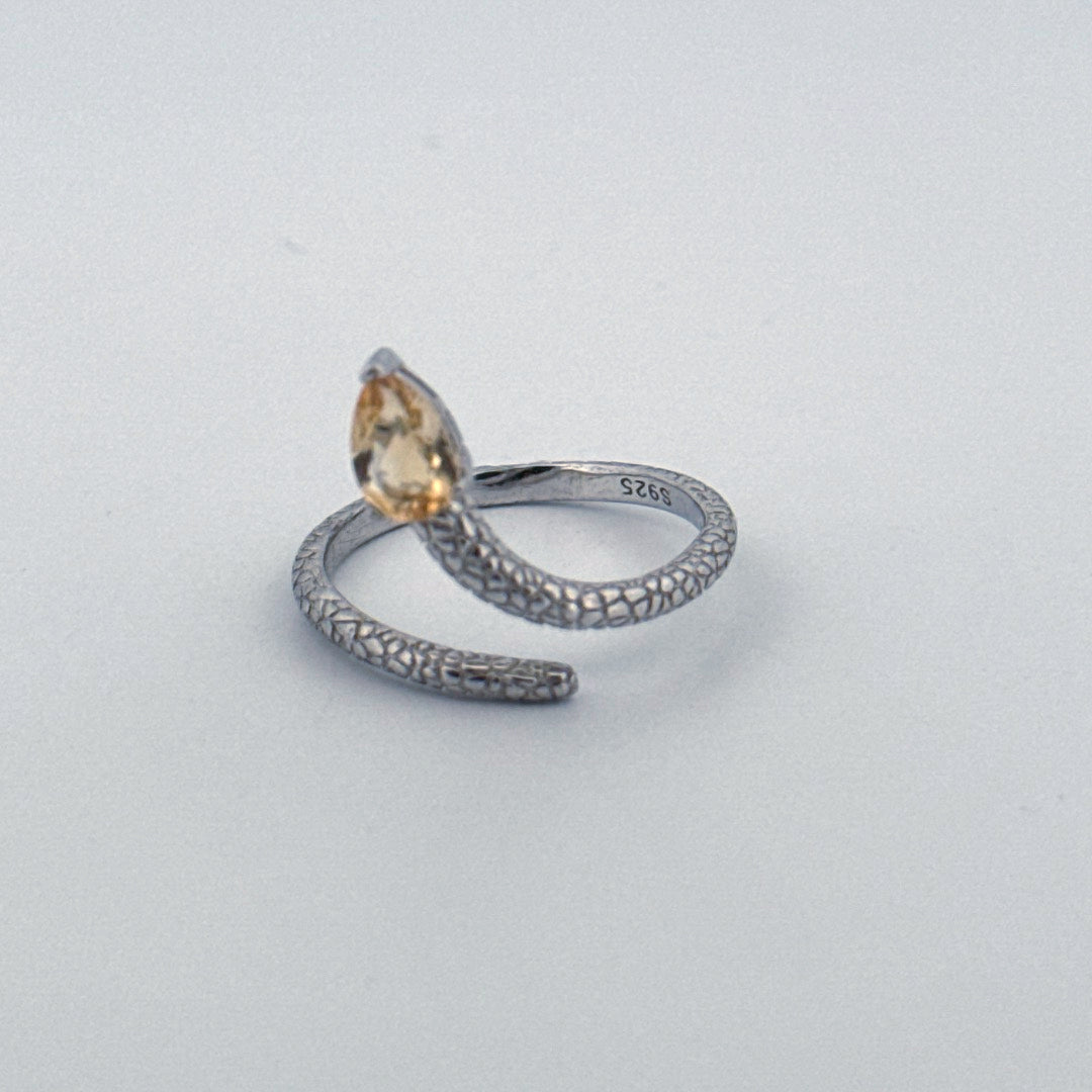 Citrine Snake S925 Adjustable Ring