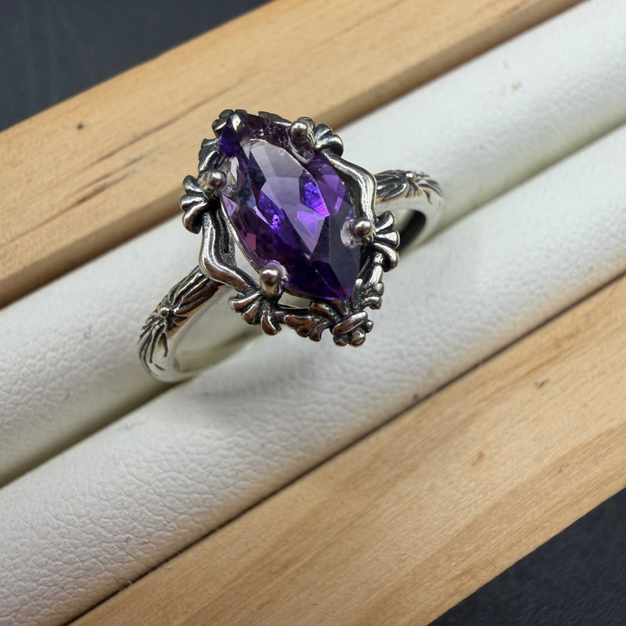 Amethyst S925 Adjustable Ring