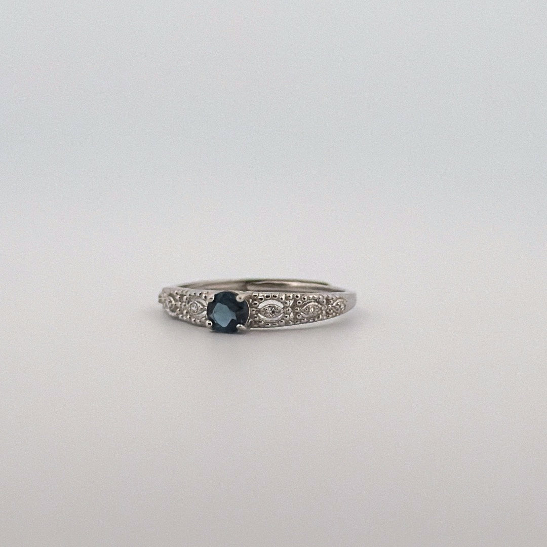 Blue Topaz S925 Adjustable Ring