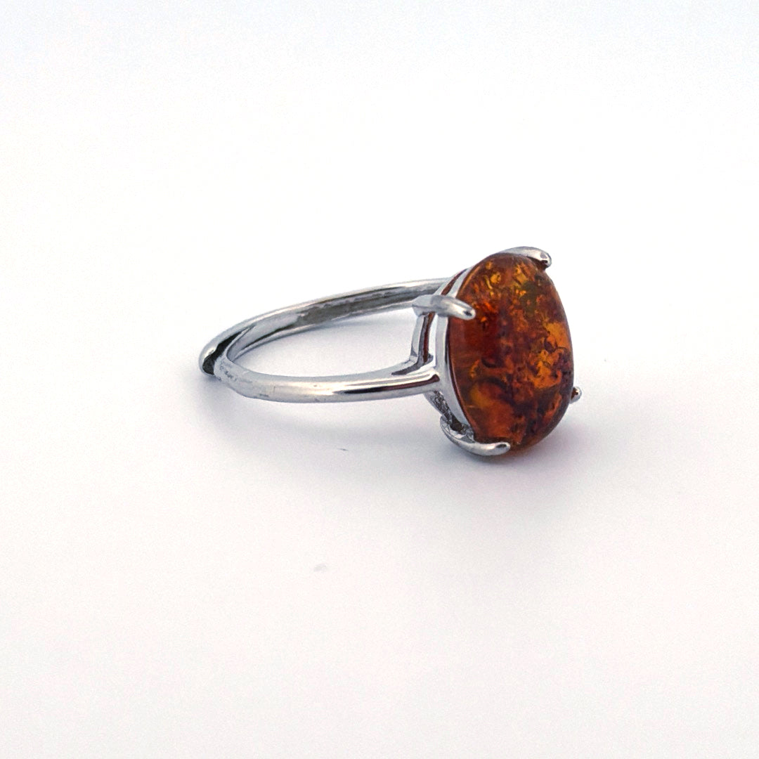 Amber S925 Adjustable Ring