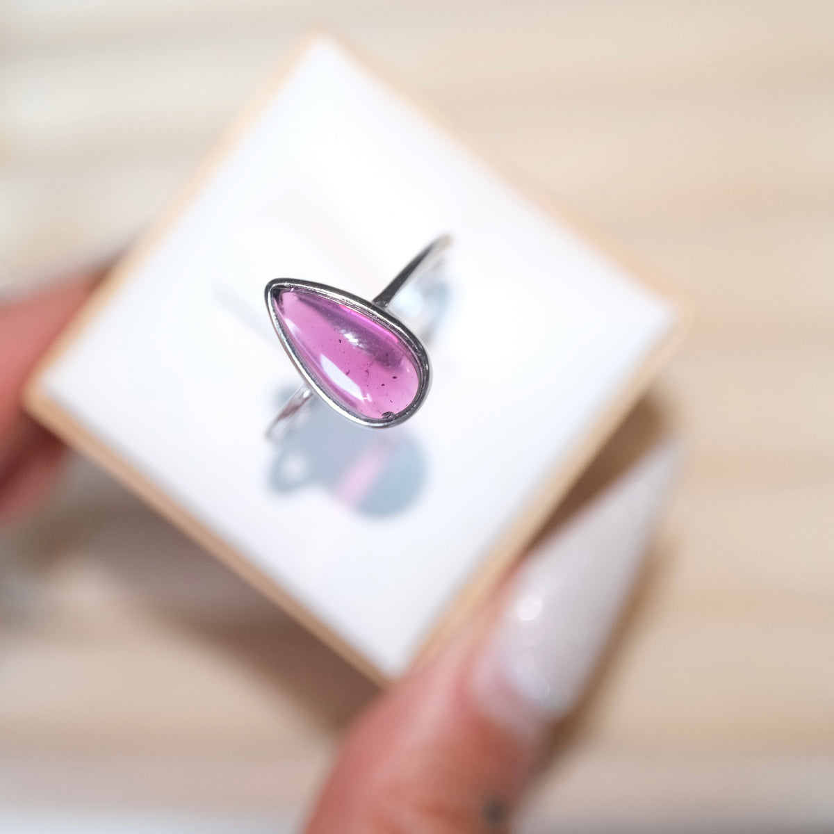 Rhodolite Garnet S925 Adjustable Ring | Grounding | Confidence | Passion