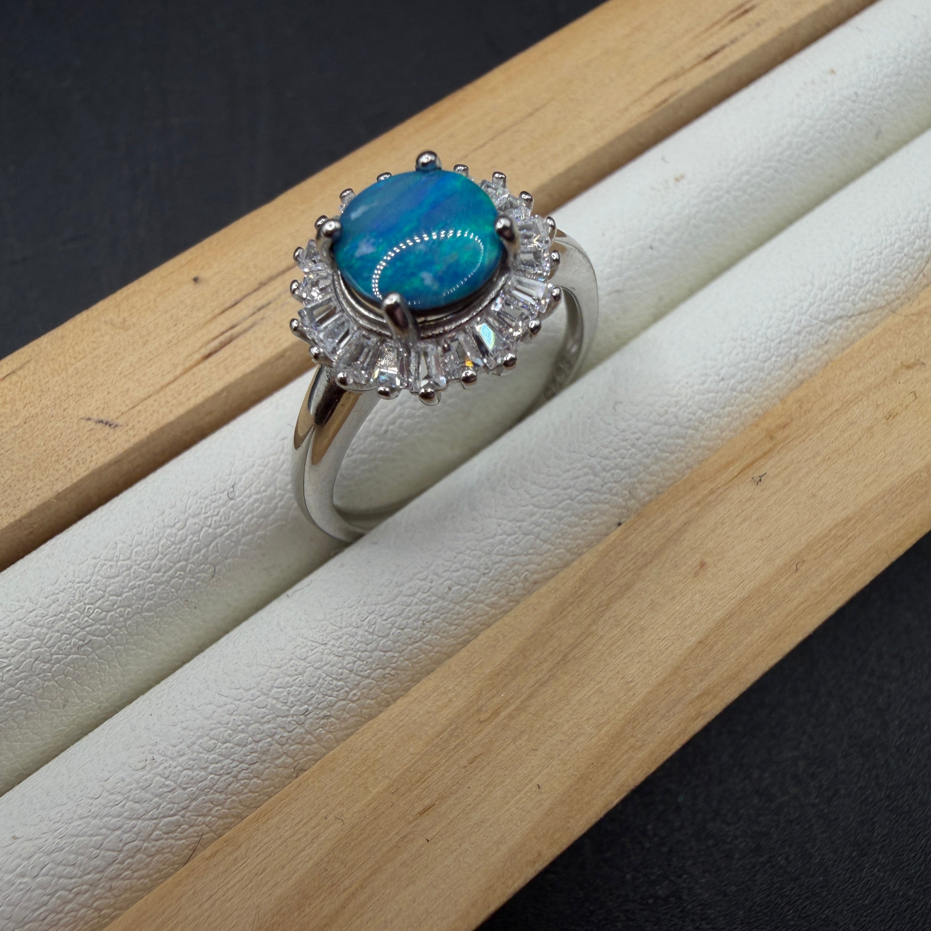 Australian Opal S925 Adjustable Ring
