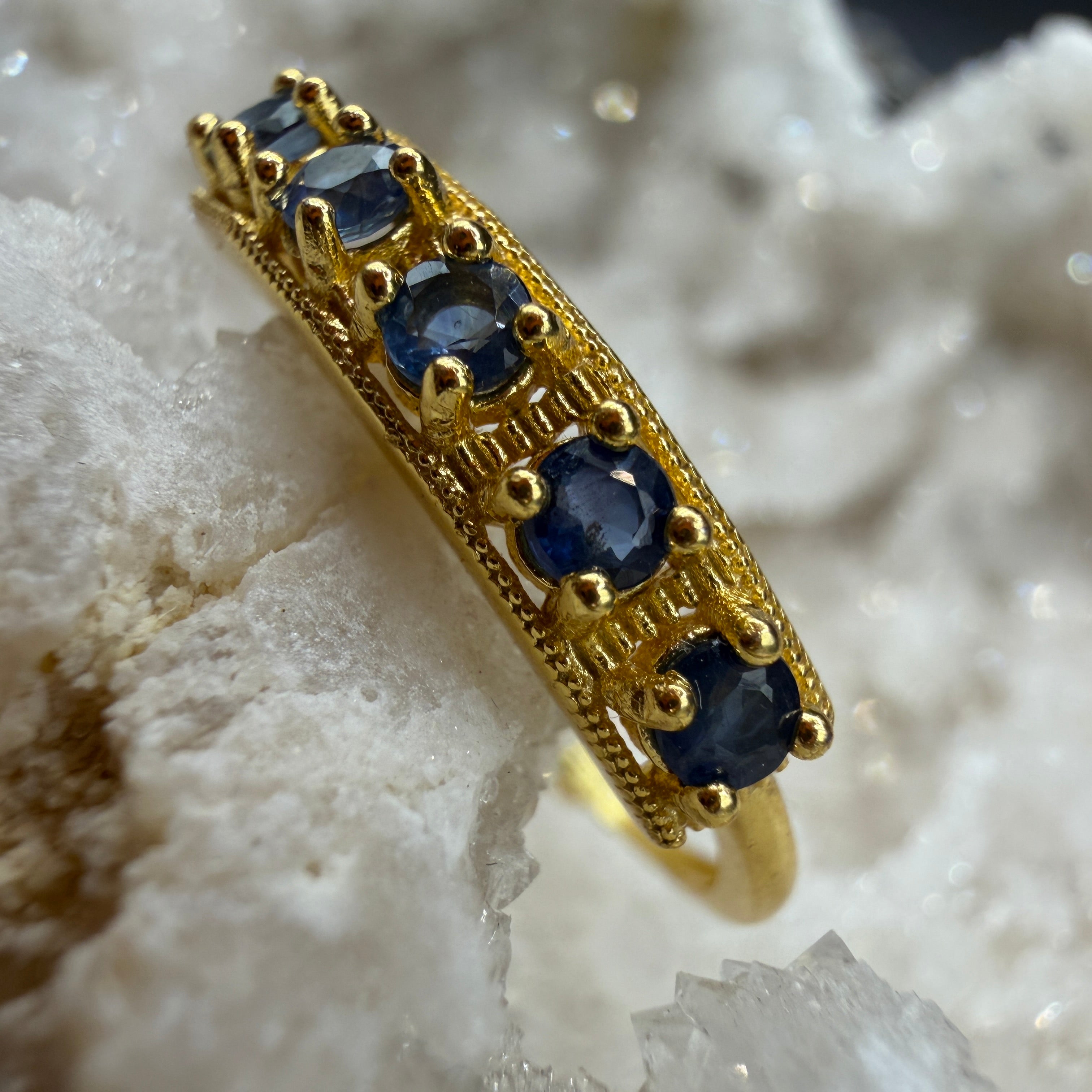Sapphire S925 Adjustable Ring
