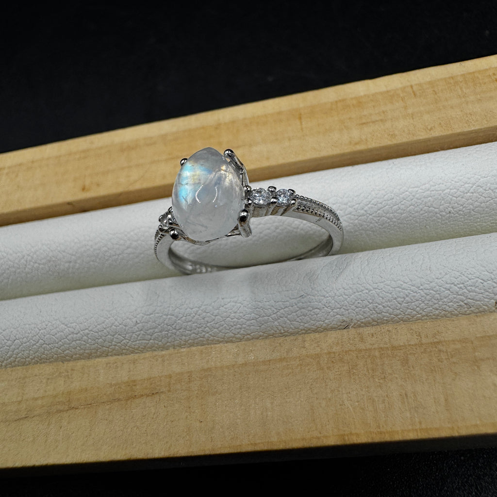 Moonstone S925 Adjustable Ring