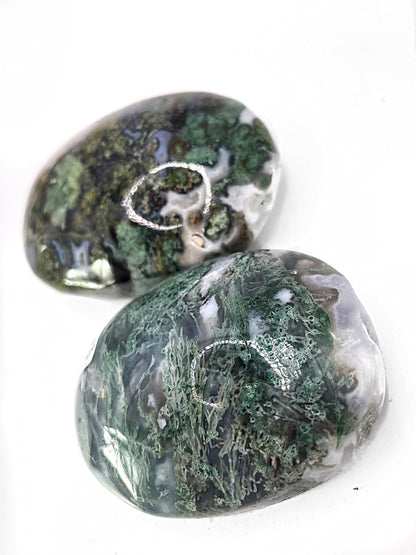 Moss Agate Palm Stones