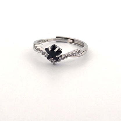 Black Spinel S925 Adjustable Ring