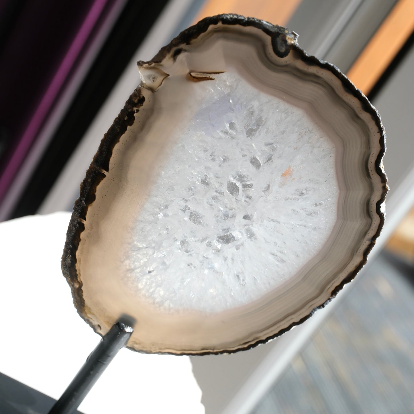 Agate Slice On Stand - Brazil