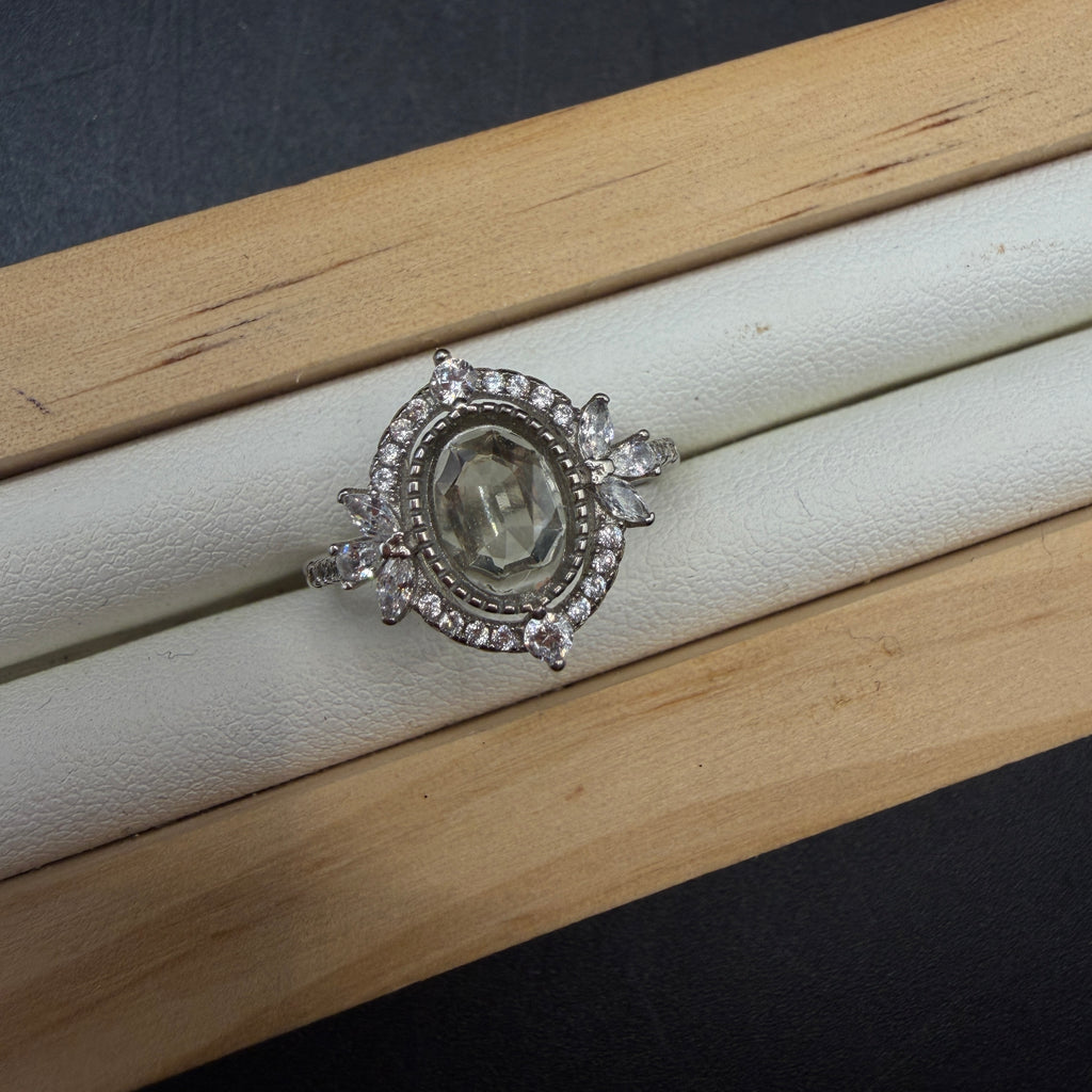 Libyan Desert Glass S925 Certified Adjustable Ring