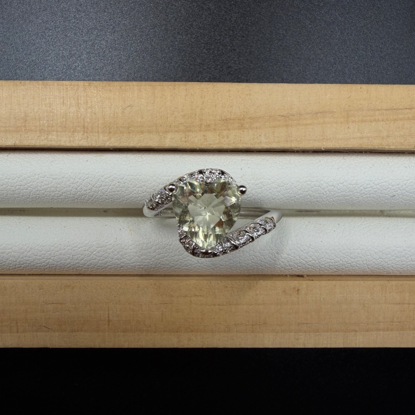 Libyan Desert Glass S925 Certified Adjustable Ring