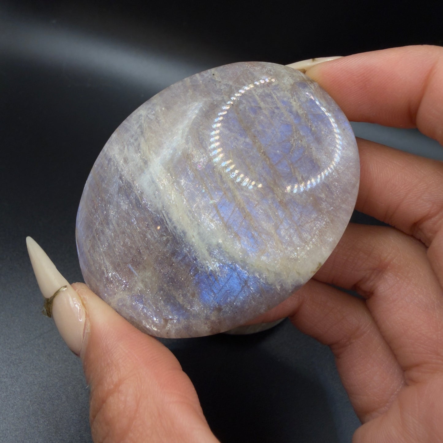 AA Grade Moonstone Large Palm Stone