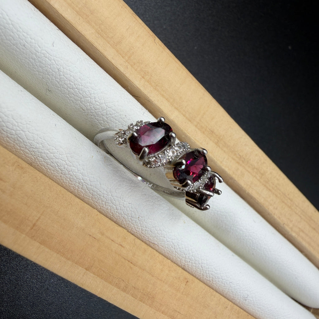 Garnet S925 Adjustable Ring