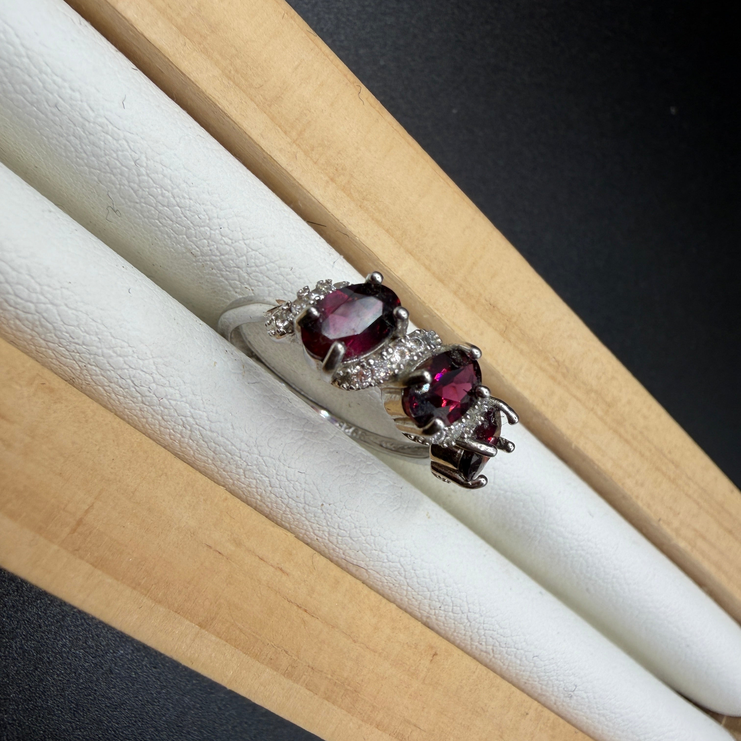 Garnet S925 Adjustable Ring